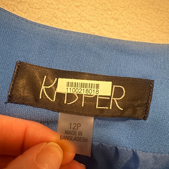 Kasper Petite Blue and Black Women's Pantsuit - Picture 3 of 8